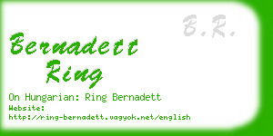 bernadett ring business card